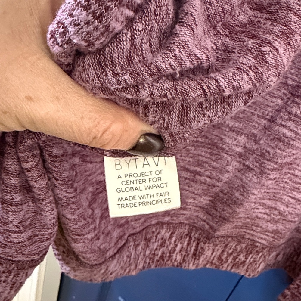 By Tavi Marled Purple Cardigan Sweater Size Medium - Picture 4 of 6